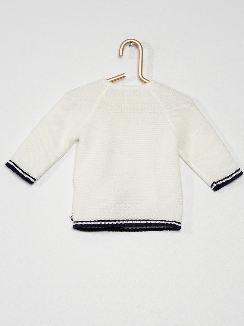 Brassière tricotée 'La Manufacture de Layette' blanc/marine - Kiabi