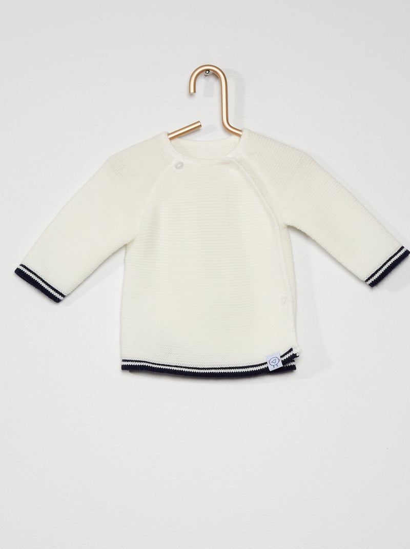 Brassière tricotée 'La Manufacture de Layette' blanc/marine - Kiabi