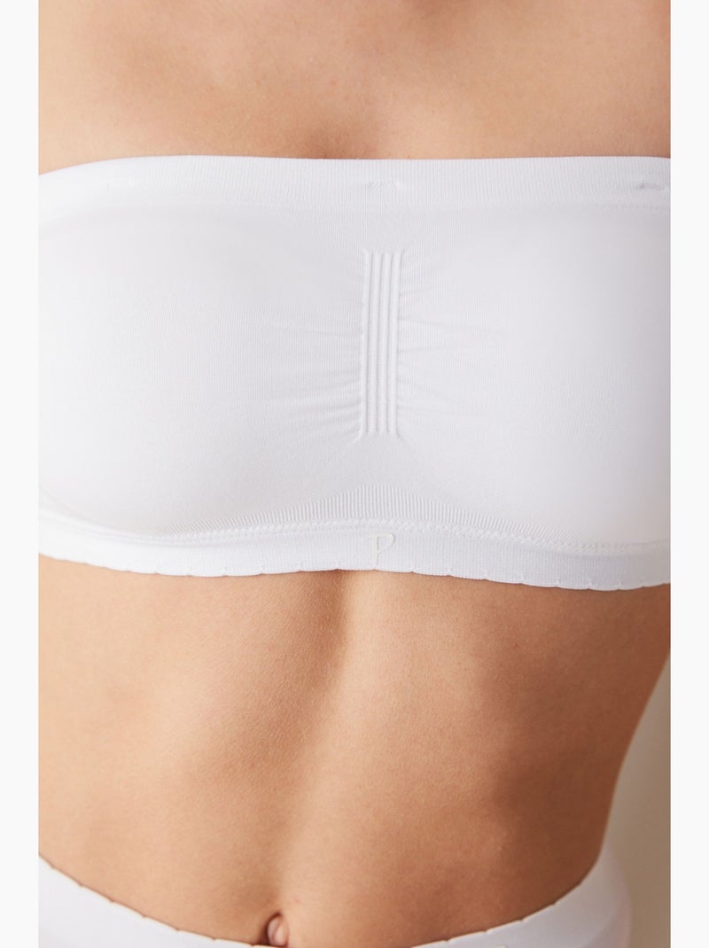 Brassière tricotée sans bretelles penti Blanc - Kiabi
