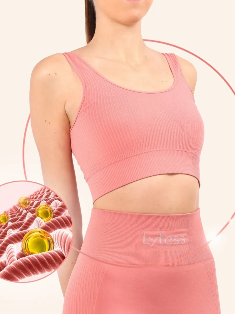 Brassière Yogafit Raffermissante Rose saumon - Kiabi