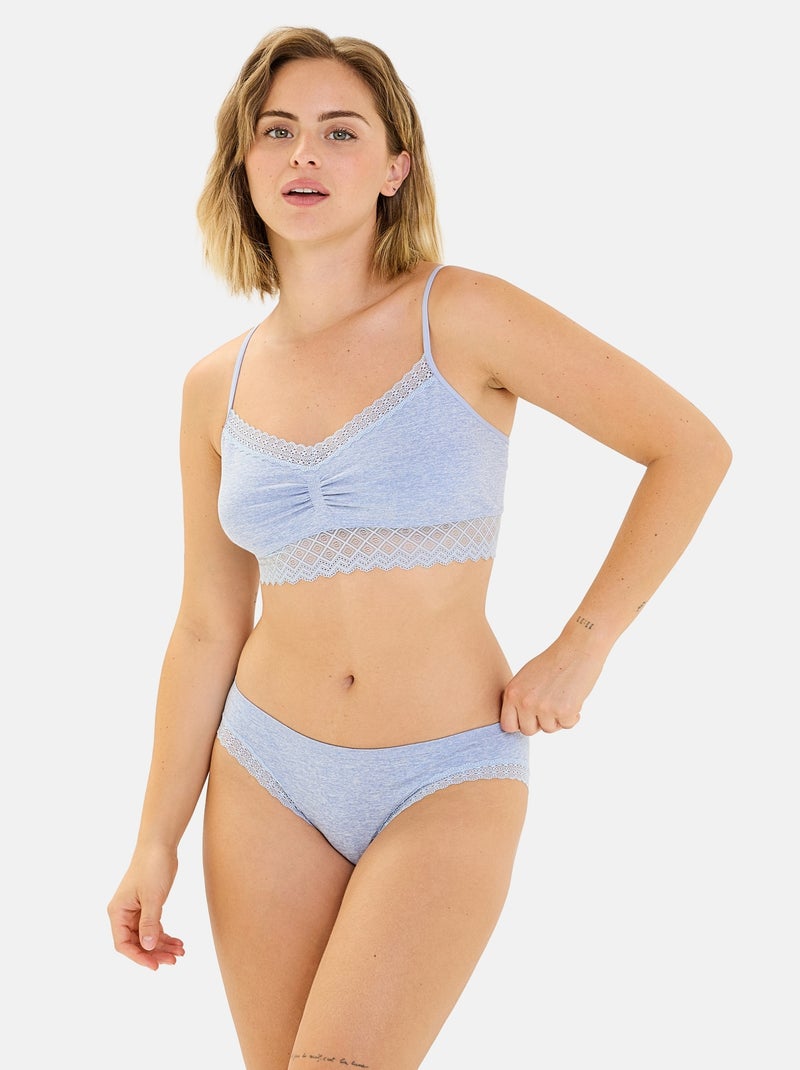 Brassière Zen Dentelle Billet Doux Bleu lavande - Kiabi