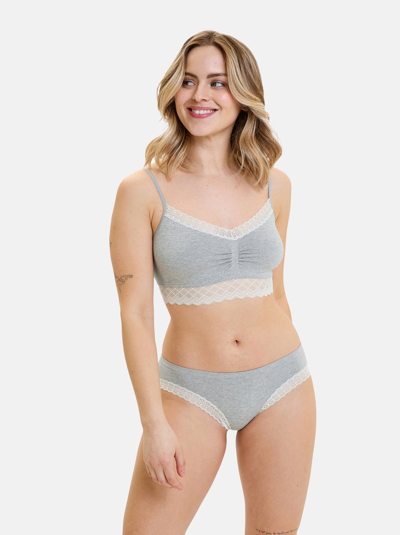 Brassière Zen Dentelle Billet Doux Gris chiné - Kiabi