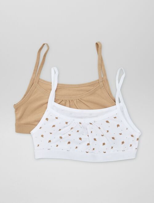 Brassières à fines bretelles en jersey - Lot de 2 - Kiabi