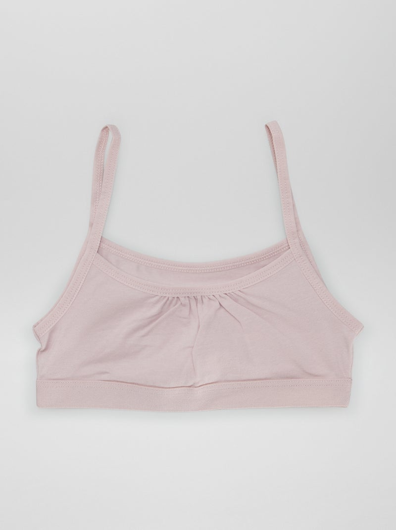 Brassières à fines bretelles en jersey - Lot de 2 Bleu/rose - Kiabi