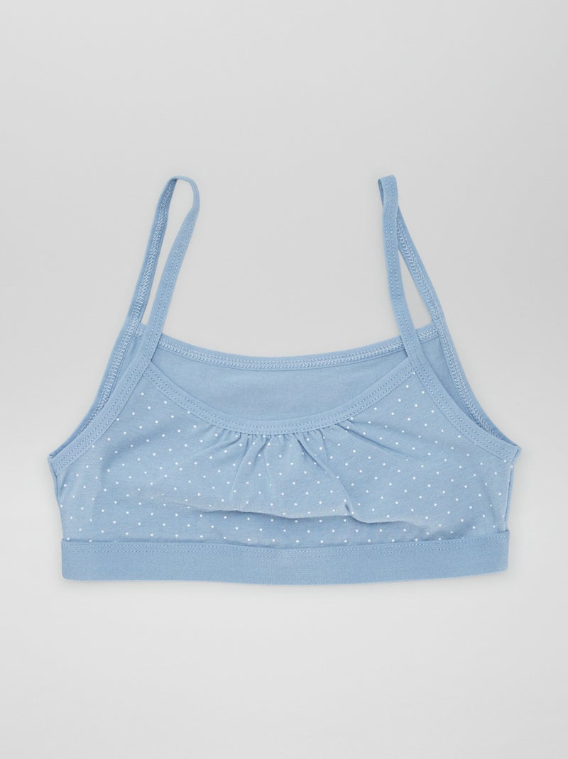 Brassières à fines bretelles en jersey - Lot de 2 Bleu/rose - Kiabi