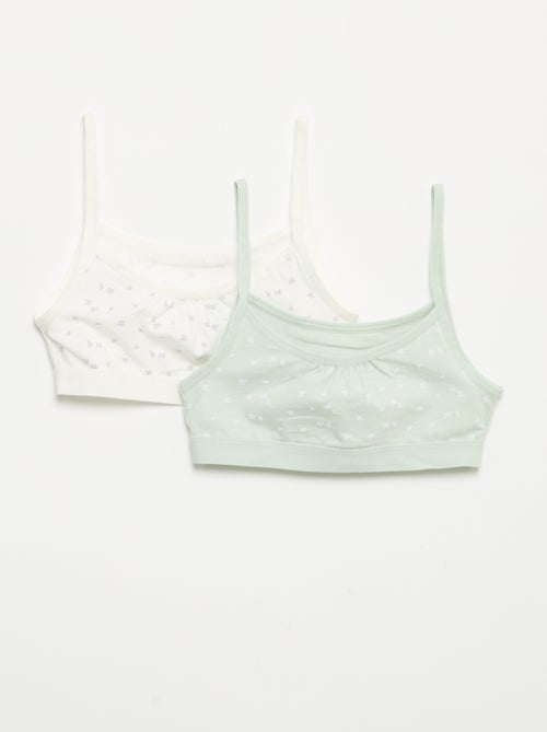 Brassières à fines bretelles en jersey - Lot de 2 - Kiabi