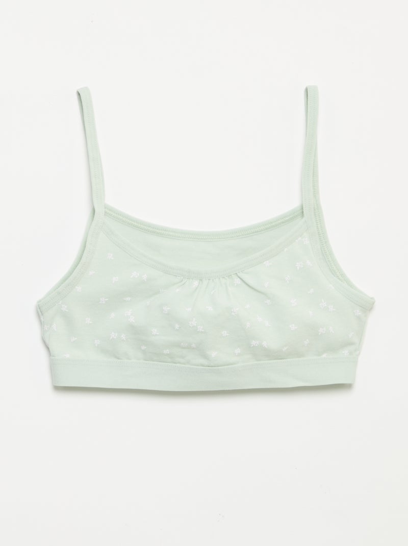 Brassières à fines bretelles en jersey - Lot de 2 Vert - Kiabi