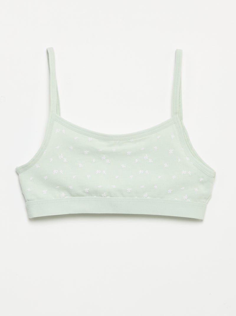 Brassières à fines bretelles en jersey - Lot de 2 Vert - Kiabi