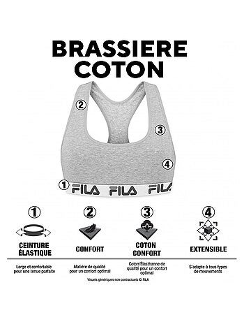 Brassiere coton femme FU6042 Uni Fila