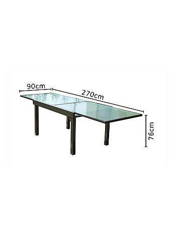 BRESCIA - Table de jardin extensible 10 places en aluminium gris 270 cm