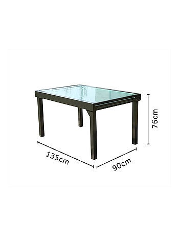 BRESCIA - Table de jardin extensible 10 places en aluminium gris 270 cm