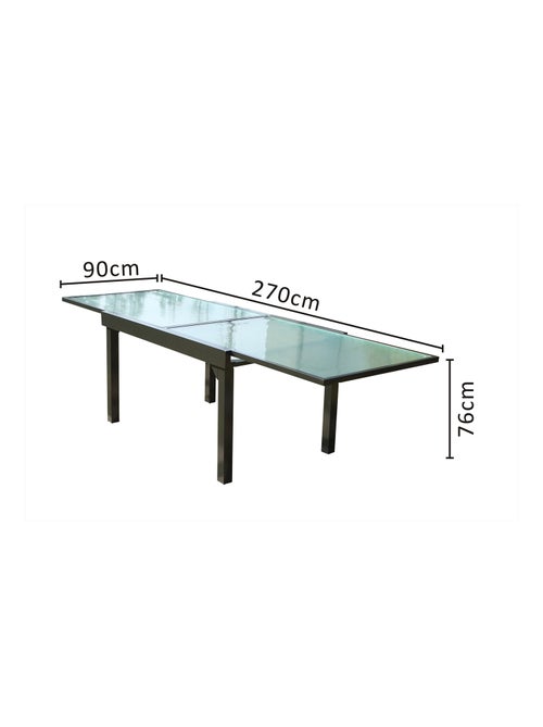 BRESCIA Table de jardin extensible en aluminium grise - Kiabi BRESCIA Table de jardin extensible en aluminium grise - Kiabi