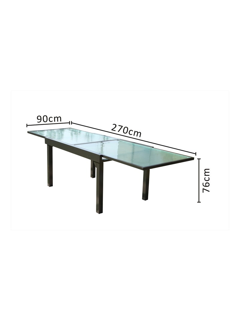 BRESCIA Table de jardin extensible en aluminium grise Gris - Kiabi