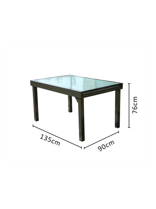 BRESCIA Table de jardin extensible en aluminium grise - Kiabi BRESCIA Table de jardin extensible en aluminium grise - Kiabi
