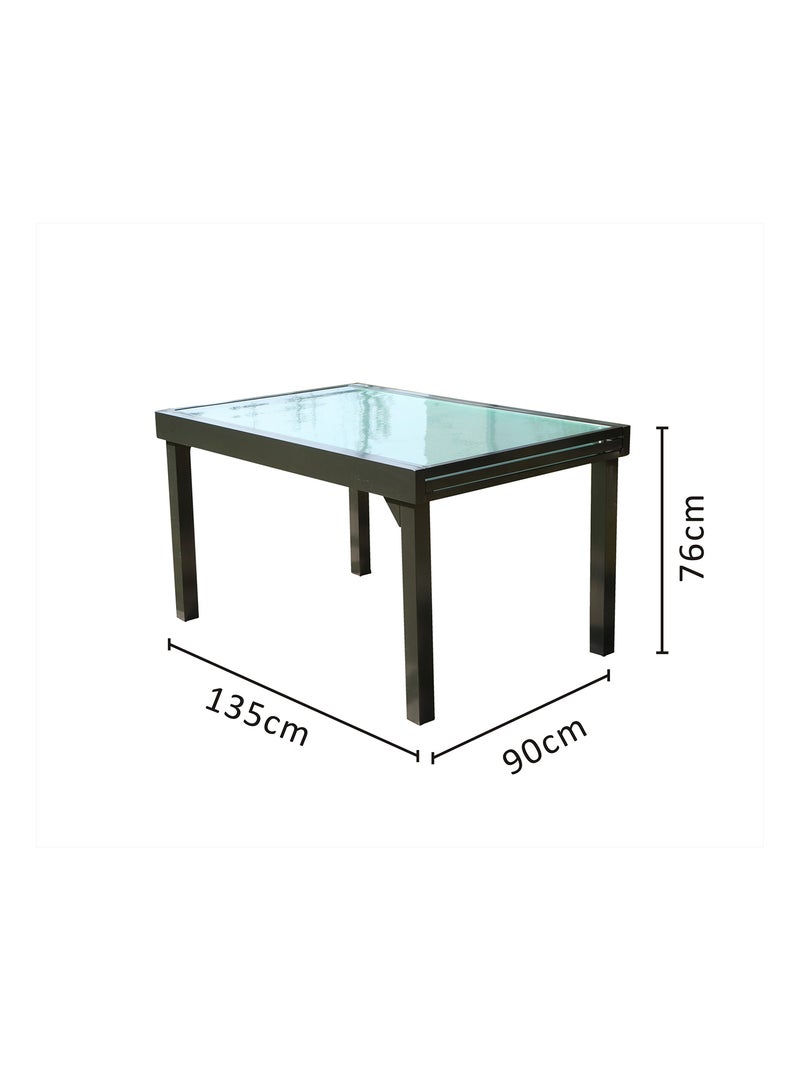BRESCIA Table de jardin extensible en aluminium grise Gris - Kiabi