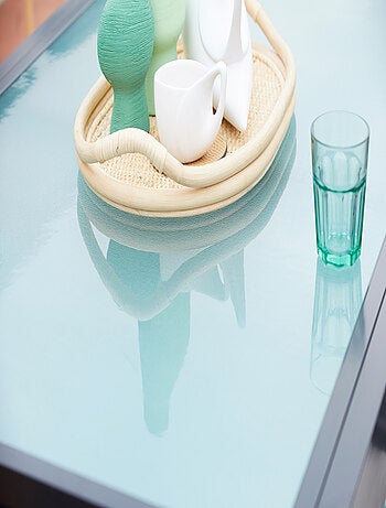 BRESCIA Table de jardin extensible et 6 fauteuils en alu et toile PVC