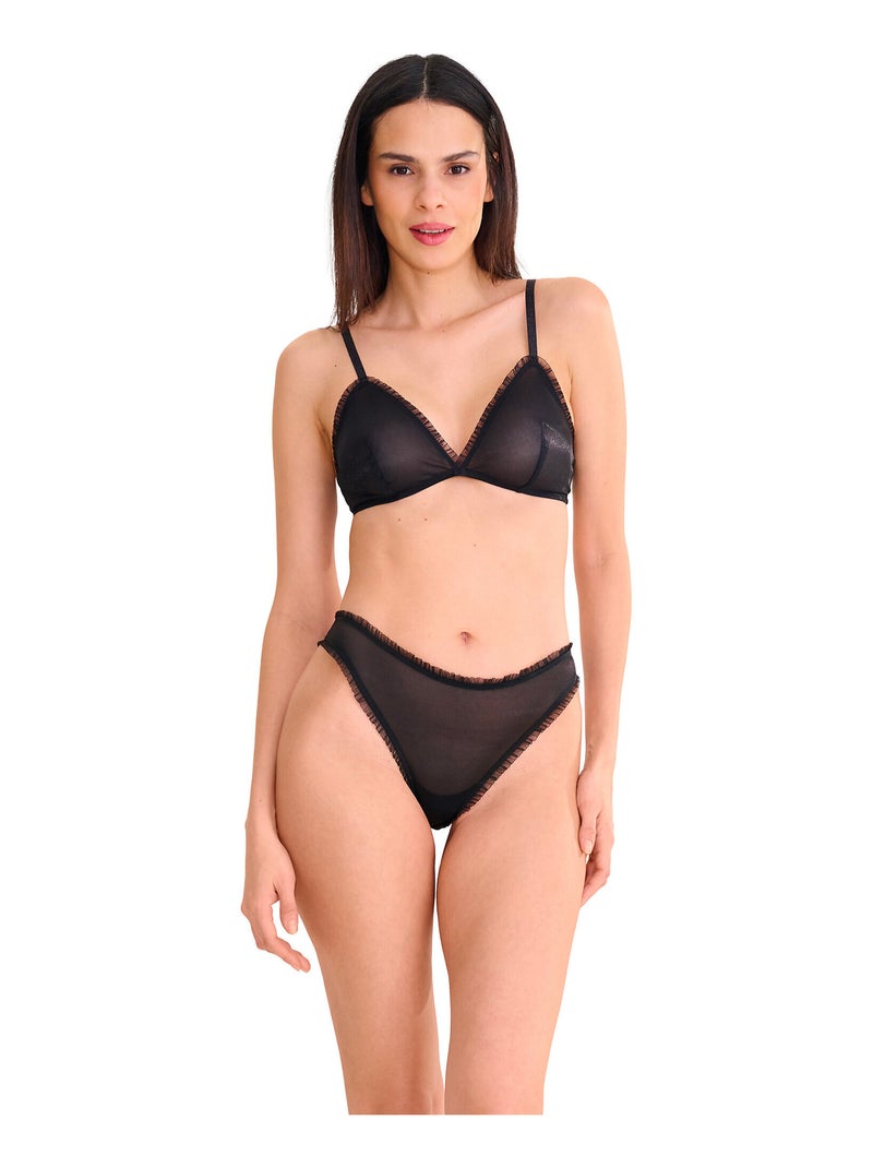 Brésilien échancré SHINY STAR Noir - Kiabi