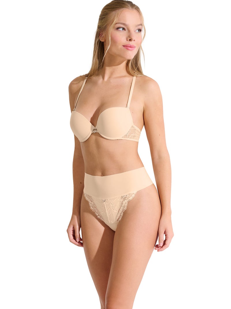 Brésilien échancré taille haute CHARISMA Beige - Kiabi