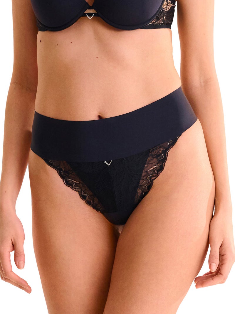 Brésilien échancré taille haute CHARISMA Noir - Kiabi