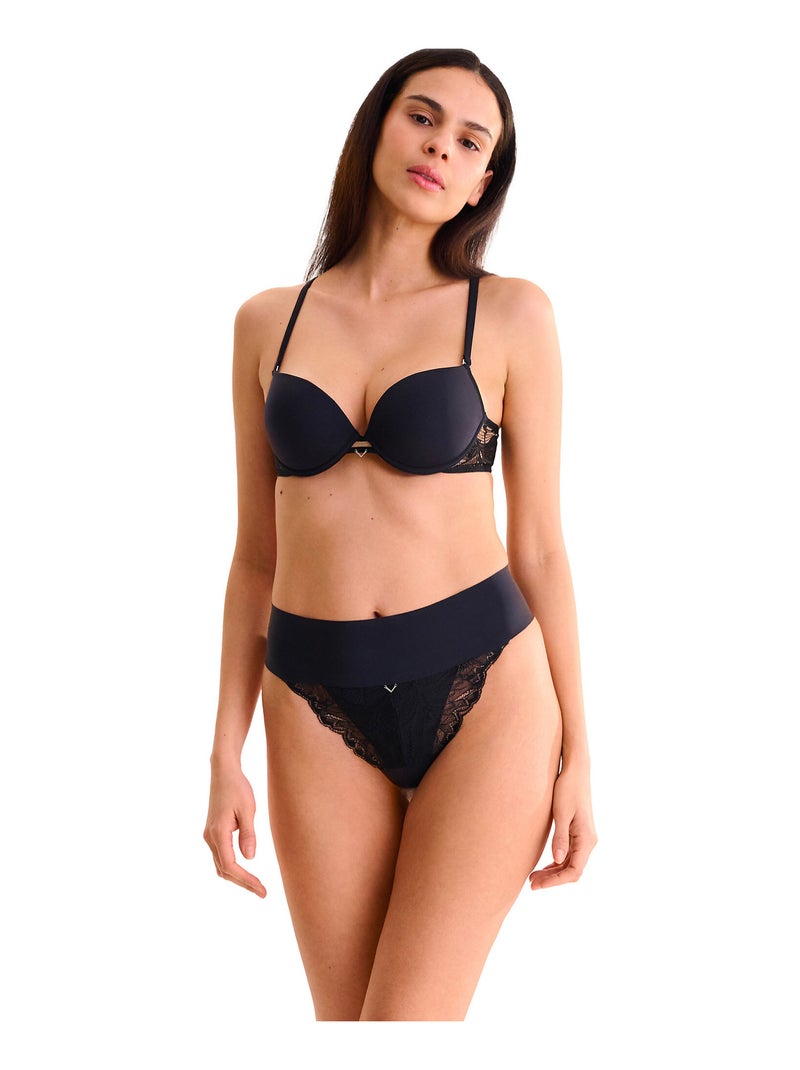 Brésilien échancré taille haute CHARISMA Noir - Kiabi