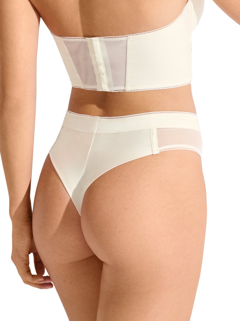 Brésilien échancré taille haute jarretelles amovibles EMINENCE MARIAGE Ecru - Kiabi