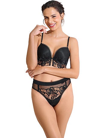 Brésilien échancré taille haute jarretelles amovibles EMINENCE