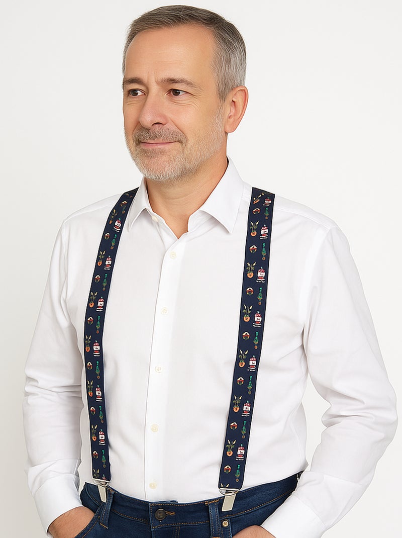 Bretelles de Noël Homme Bleu - Kiabi