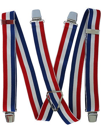 Bretelles France Bleu Blanc Rouge ?Bretelles ?lastiques Homme ? Style Tricolore