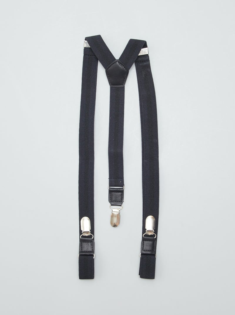 Bretelles pour homme unies en textile Noir - Kiabi