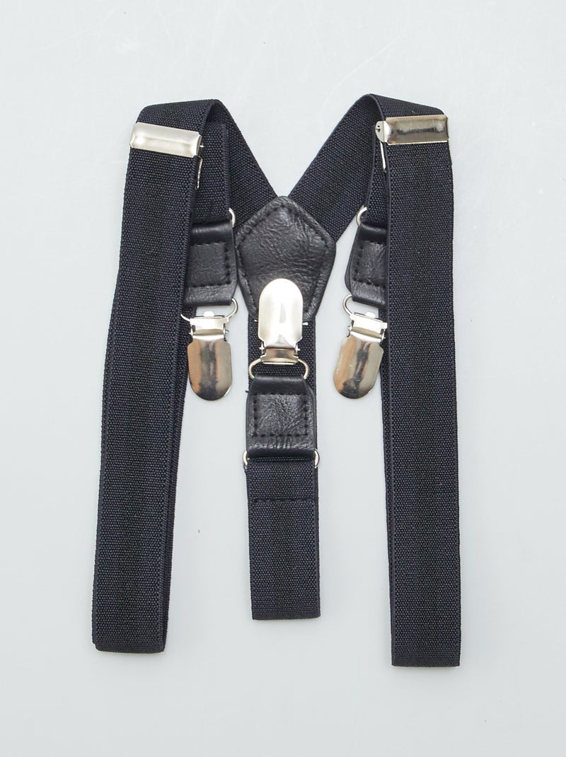 Bretelles pour homme unies en textile Noir - Kiabi