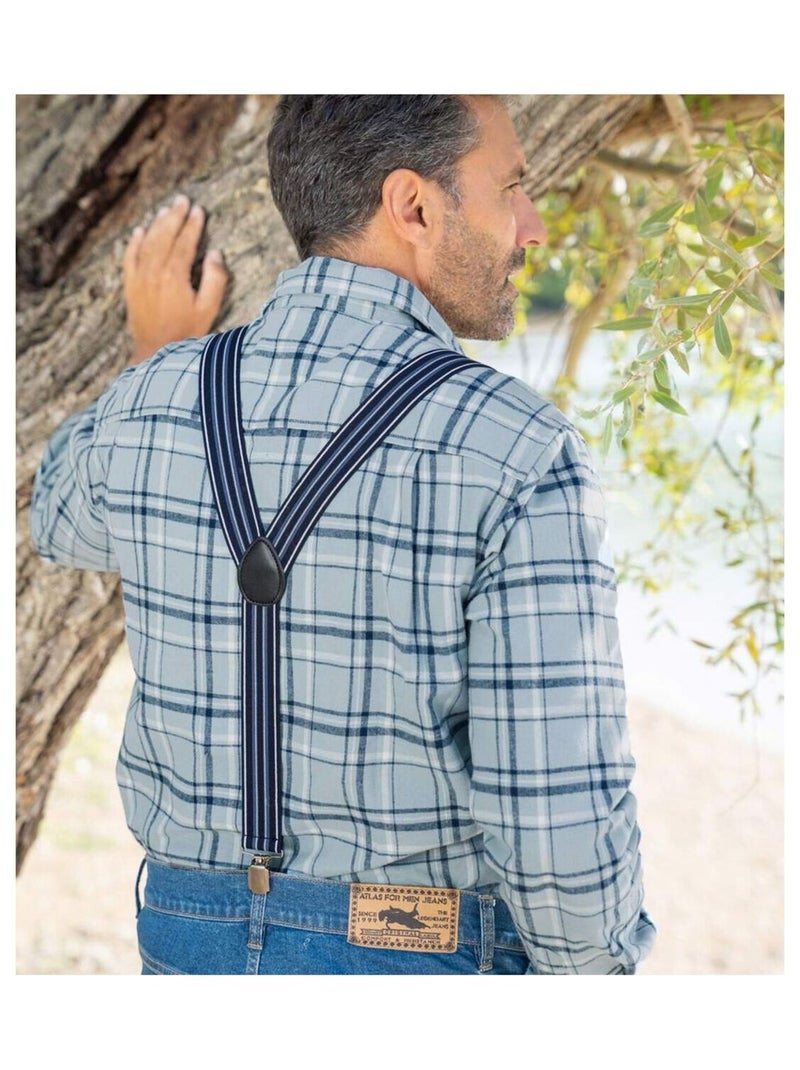 Bretelles Rayées   - ATLAS FOR MEN Bleu Bleu - Kiabi