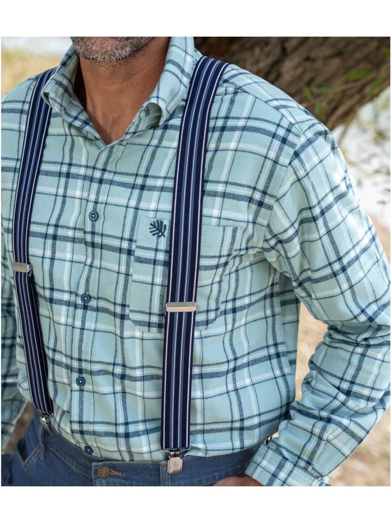 Bretelles rayées   - atlas for men Bleu Bleu - Kiabi