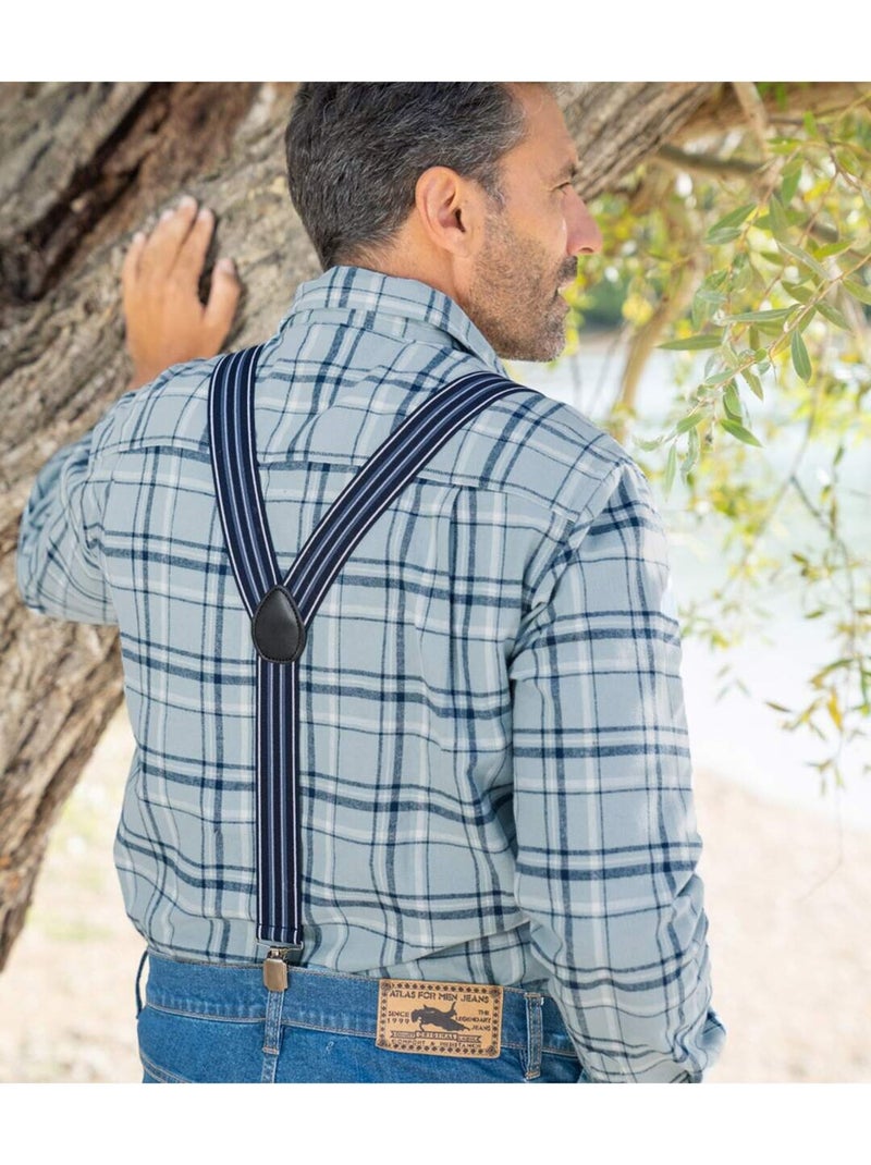 Bretelles rayées   - atlas for men Bleu Bleu - Kiabi