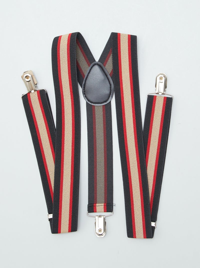 Bretelles rayées ajustables Noir - Kiabi