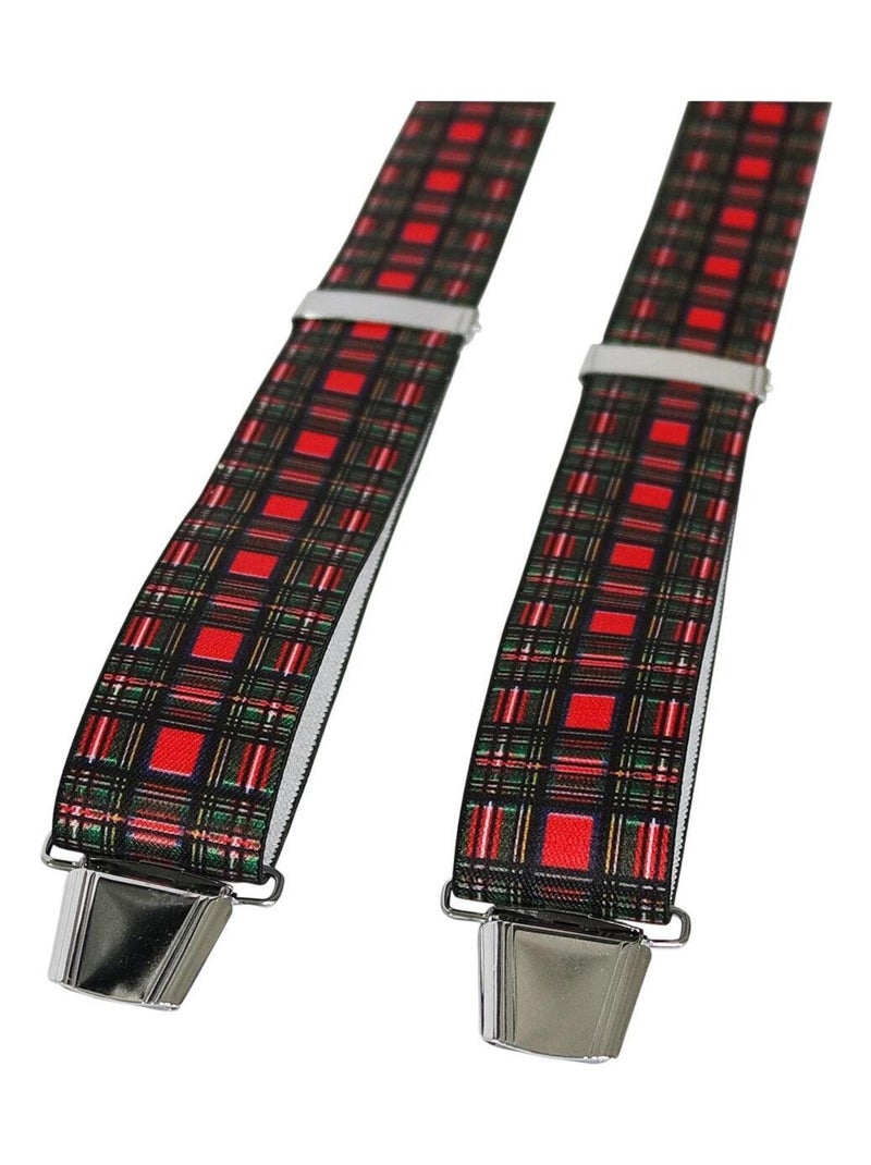 Bretelles réglables écossaises Rouge - Kiabi