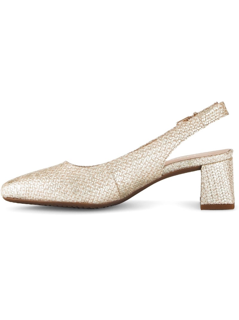 Brides arrières  en cuir lisse Beige - Kiabi