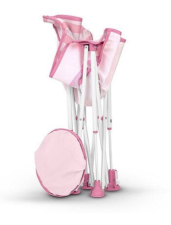 Bright stars transat bébé pliable rose pop 'n chill, pare soleil spf +50 et sac de transport inclus