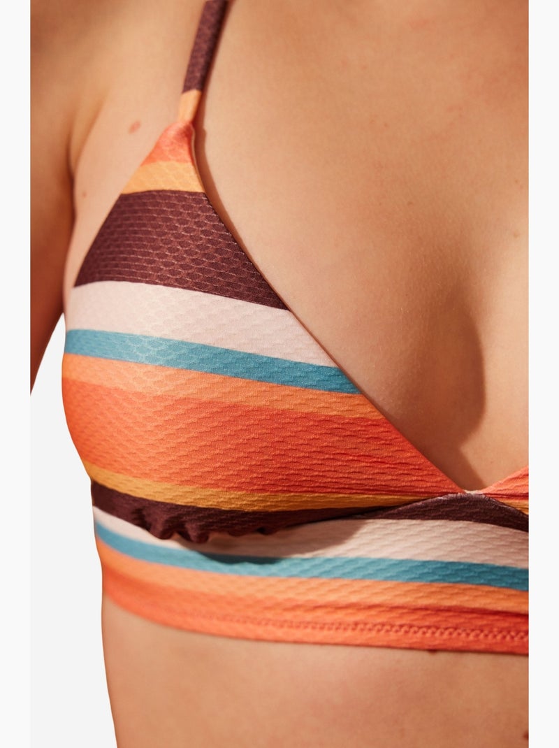 Brisa bralette de bikini rayé penti Blanc Orange - Kiabi