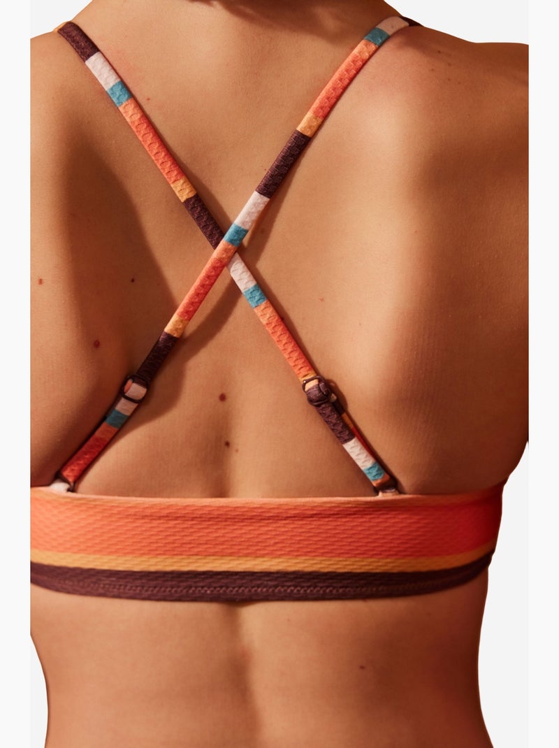 Brisa bralette de bikini rayé penti Blanc Orange - Kiabi
