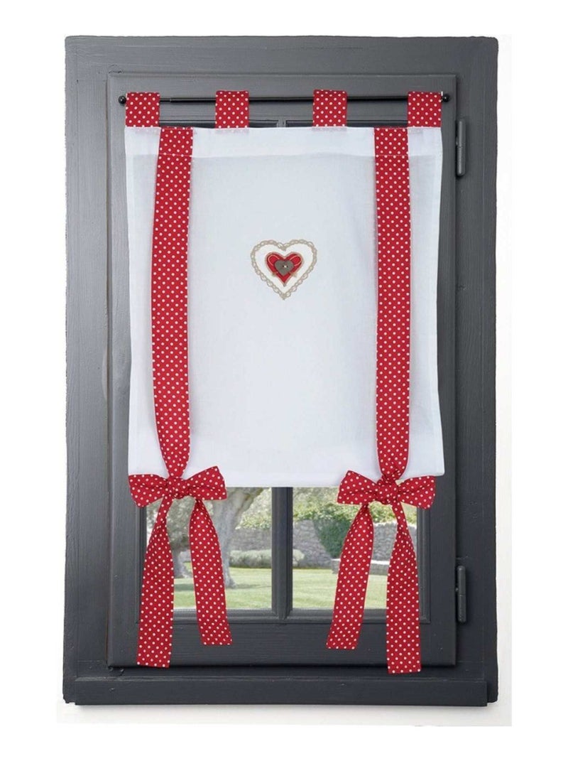 Brise Bise 80x160 cm Lyna rouge 100% coton Blanc - Kiabi