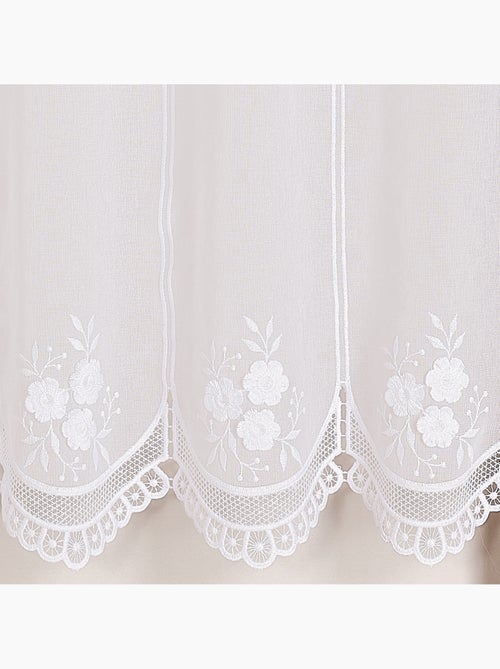 Brise-bise brodé à motif fleurs avec finition macramé - Kiabi