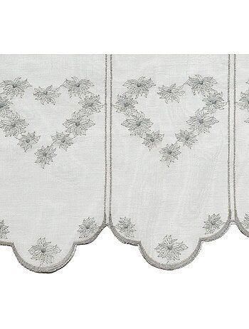 Brise-bise brodé à motifs cœurs