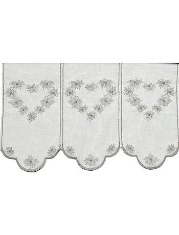 Brise-bise brodé à motifs cœurs