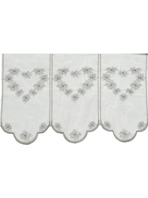Brise-bise brodé à motifs cœurs - Kiabi