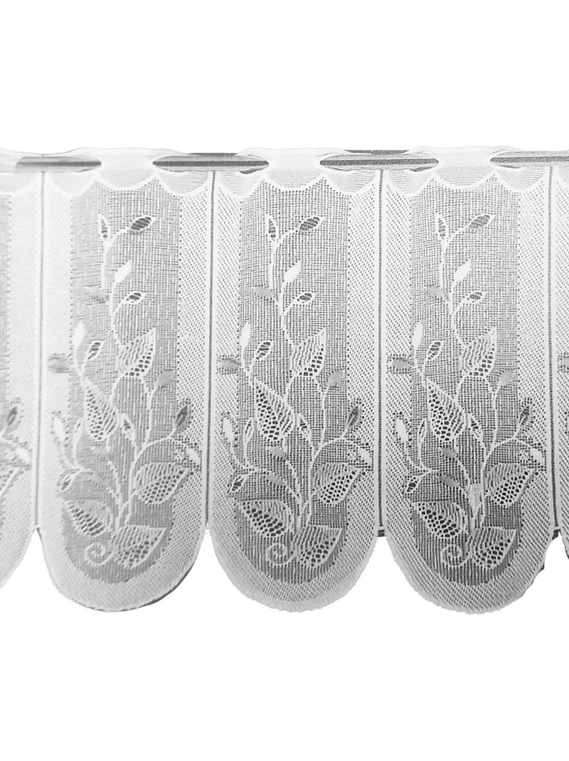 Brise-bise brodé à motifs feuillages Blanc - Kiabi