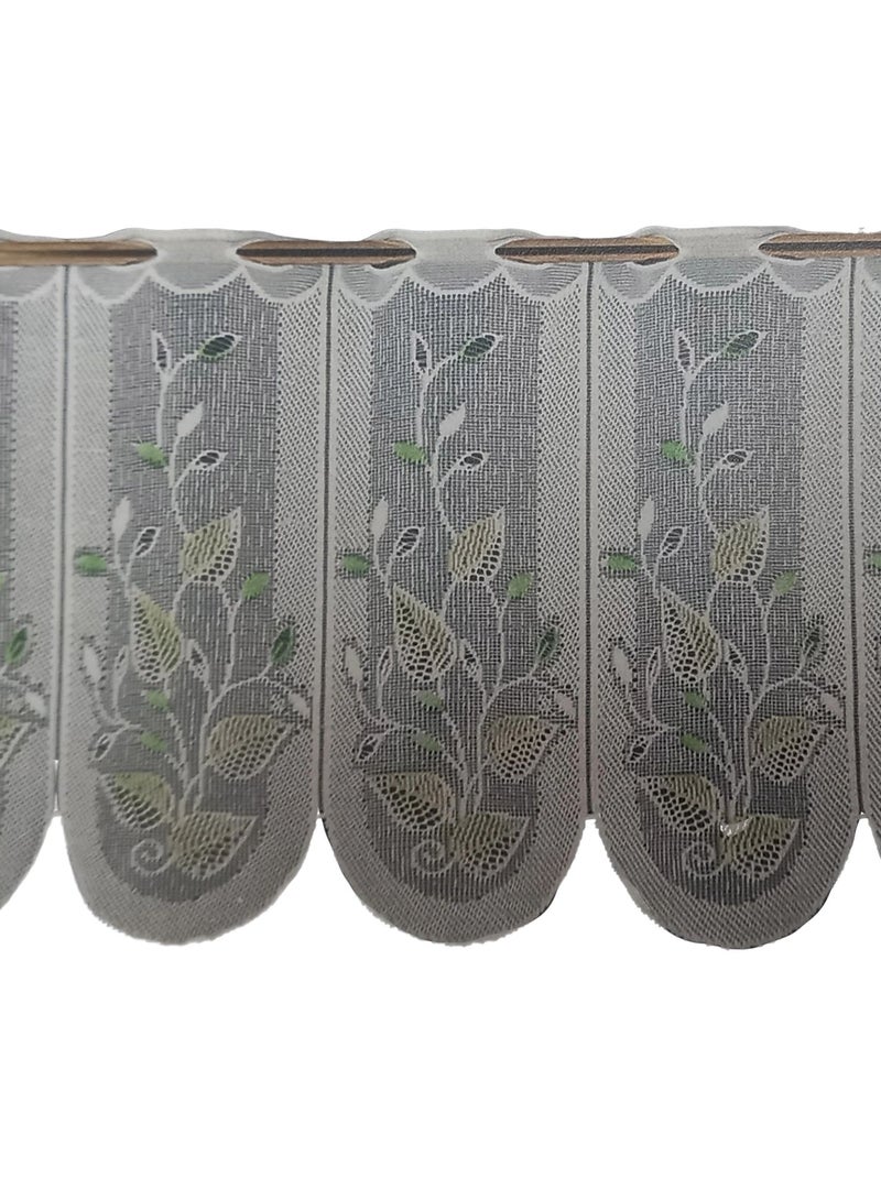 Brise-bise brodé à motifs feuillages Vert - Kiabi