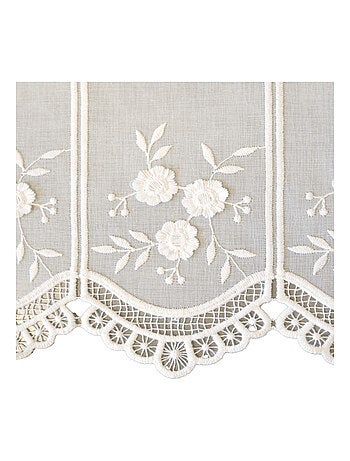 Brise-bise brodé à motifs floraux