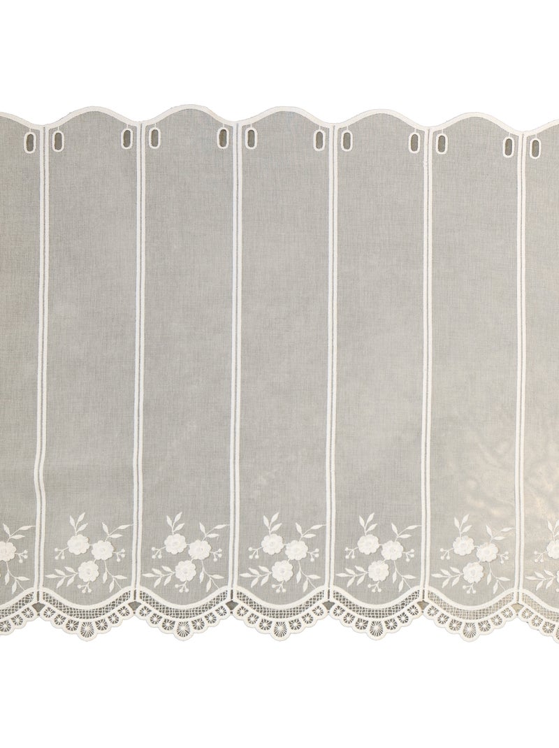 Brise-bise brodé à motifs floraux Ivoire - Kiabi