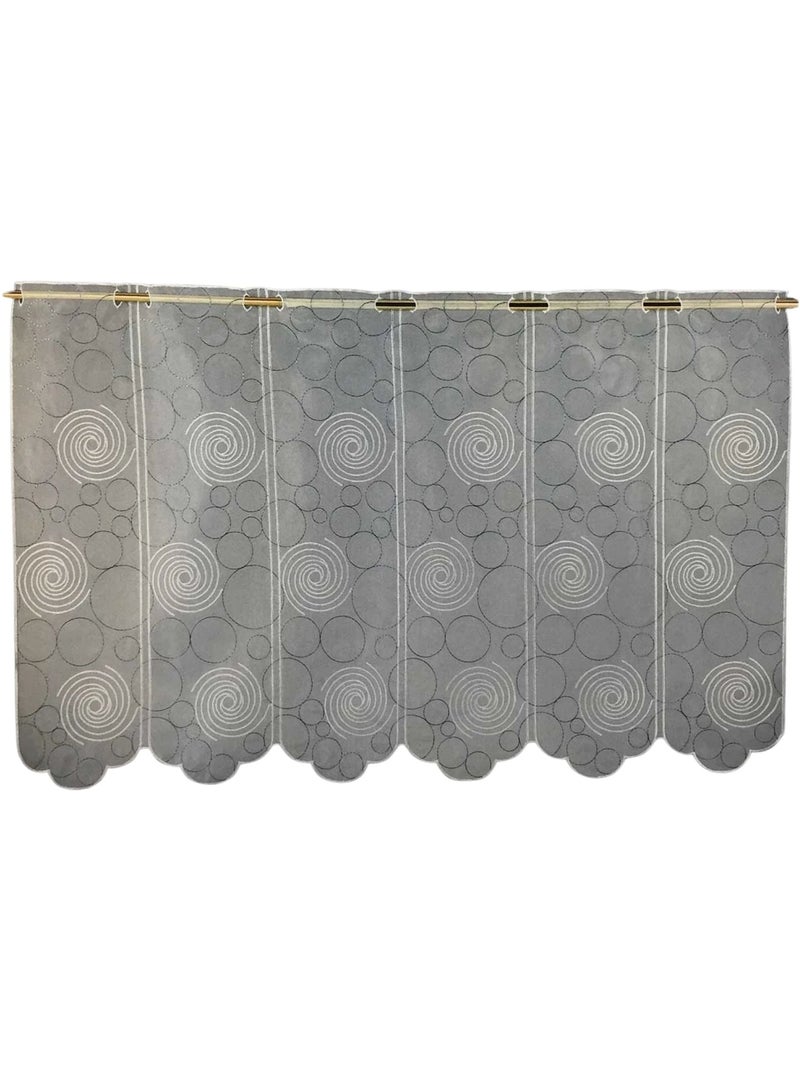 Brise-bise brodé à motifs spirales et cercles Beige - Kiabi
