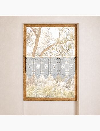 Brise-bise brodé à motifs théières
